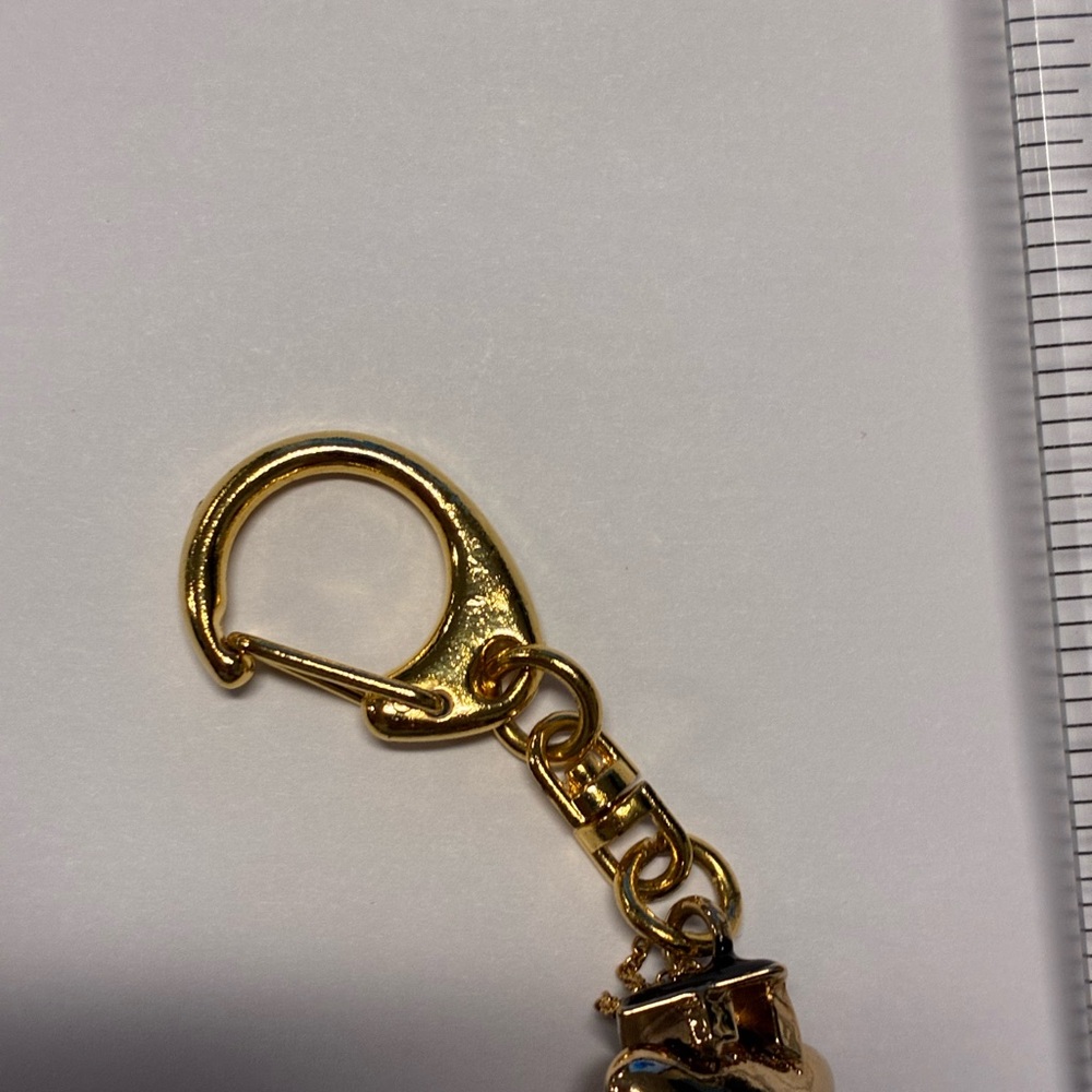 Vintage Teddy Bear Keychain with Red Accents - Picture 5 of 6